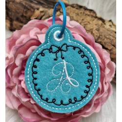 Stickdatei - ITH Anhänger Schleifchen Monogram A